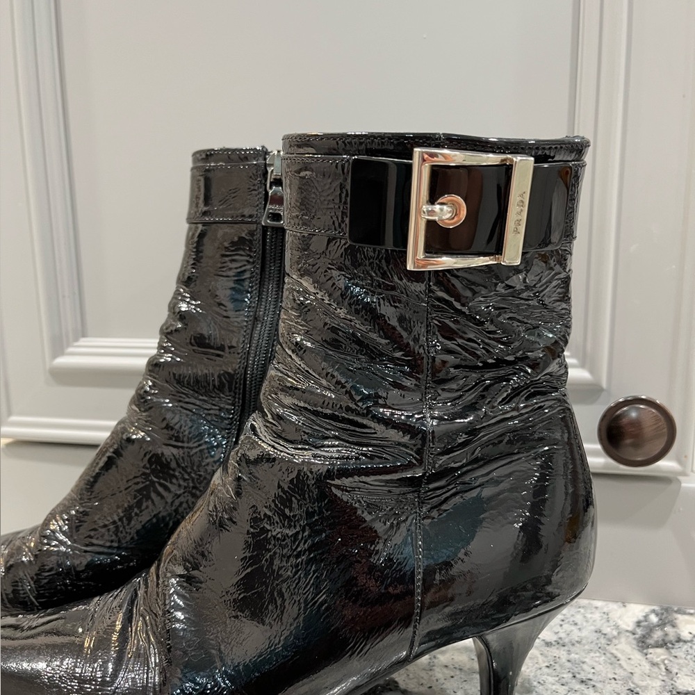 Prada Patent Leather Heeled Boots - Picture 2 of 6